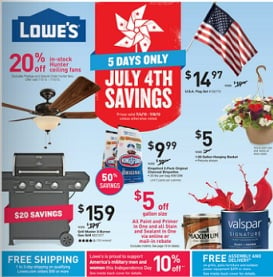 lowes hours on the 4th of july