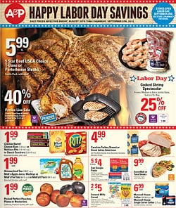 A&P Weekly Ad 08/30/13-09/05/13. Happy Labor Day Savings