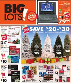 Big Lots Weekly Ad 11/17/13-11/23/13. Proscan Tablet or Christmas Trees Sale